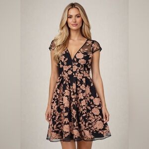 Chi Chi London Embroidered Floral Midi Dress